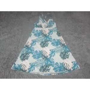 Patagonia Dress Womens Small Blue Tropical Leaf Sleeveless A-Line Sundress